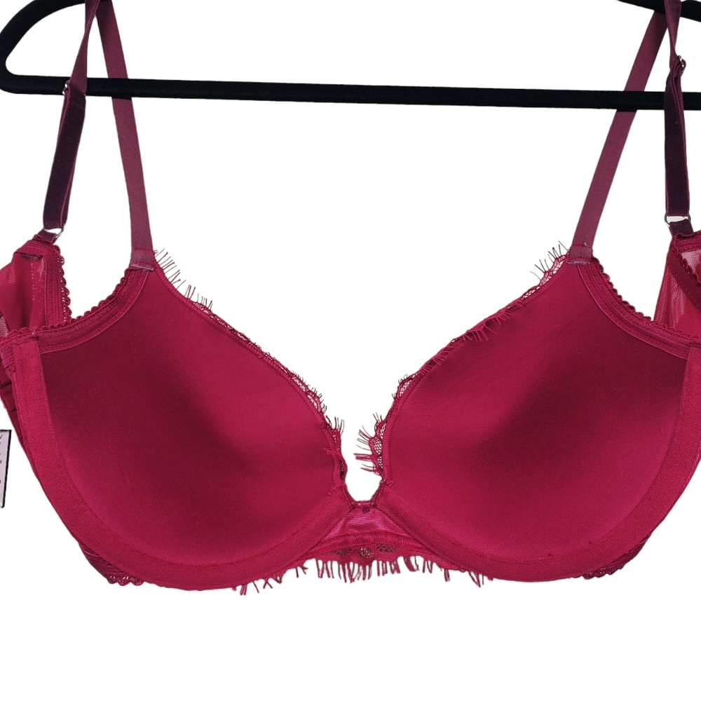 Victoria's Secret Berry Lace Dream Angels Push Up Bra Size 34C - Picture 6 of 7